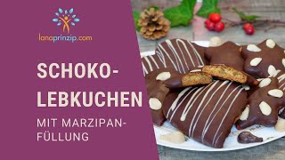 Ein einfaches Lebkuchen Rezept Lanas gefüllte SchokoladeLebkuchen mit Marzipan Füllung [upl. by Eissirc]