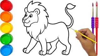 How to Draw a Lion for Kids and Toddlers Step by Step [upl. by Celeste]