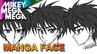 How To Draw A MALE MANGA ANIME FACE [upl. by Liba]