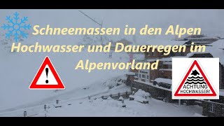 Wetter Update Schneemassen in den Alpen  Schneebruch  Hochwasser und Dauerregen im Alpenvorland [upl. by Snapp]