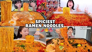 Mukbangers vs Spiciest Ramen Asmr  Mukbang bites [upl. by Yekciv]