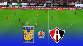 TIGRES UANL VS ATLAS • LIGA MX CLAUSURA 2022 • PARTIDO COMPLETO GAMEPLAY [upl. by Ahsilra]