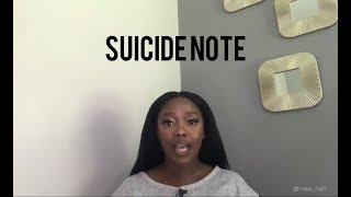 Suicide Note by Anele Thobeka Ngcobo [upl. by Arracat]