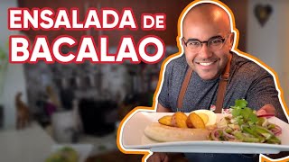 Receta Simple de Ensalada de bacalao Puerto Rico  Chef Piñeiro [upl. by Sackman]