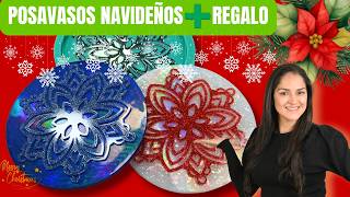 Como granar dinero con RESINA EPOXI POSAVASOS CON RESINA PARA NAVIDAD [upl. by Ariahay]