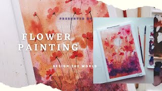 Try this Easy Cosmos Flower Painting  Watercolor Painting cosmos easyflower viral [upl. by Ludovika]