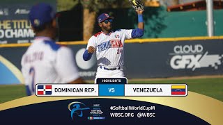 Highlights  Game 18 Dominican Rep vs Venezuela  2024 WBSC Mens Softball World Cup  Group A FINAL [upl. by Fezoj928]