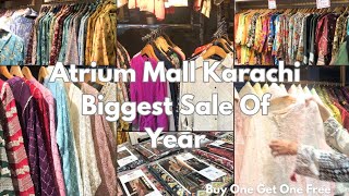 Atrium Mall Karachi Biggest Sale  Cheap Mall In Karachi Affordable DressSuitsShoesBags Brands [upl. by Nedgo]