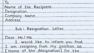 How to write Resignation Letter  Formal Resignation Letter  Sample Letter  Uplearn [upl. by Berenice307]