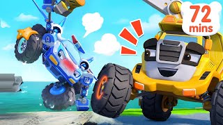 Police Car Vs Construction Truck  Who’s the Best Monster Car  Kids Songs  BabyBus [upl. by Chrisman]