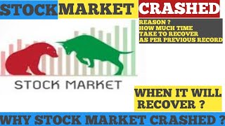 WHY STOCK MARKET CRASHED WHEN RECOVERY IS POSSIBLE PAST HISTORY OF MARKET CRASH AND RECOVERY ⬆️ [upl. by Ennaitak615]