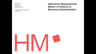 Master Business Administration  Admission Requirements [upl. by Janette]