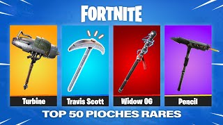 LES 50 PIOCHES LES PLUS RARES DE FORTNITE  🔥 2024 [upl. by Glynnis]