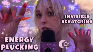 ASMR Plucking Your Negative Energy  Invisible Scratching Positive Affirmations Mouth Sounds✨👄💗 [upl. by Hayyim]