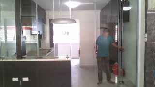 Frameless Door SystemOpen Demo Video Singapore Serangoon HDB 4 Room Stylish Design Modern Kitchen [upl. by Tnias495]