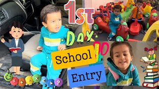 Krishnav’s first day of school😎 Excited amp Nervous✌🏻 Memories for life ❤️ [upl. by Rednasyl]