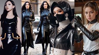 fantastic latex outfits leather dresses leather ladies dress fashion latex leather outfits leather [upl. by Leirea]