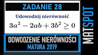 Zadanie maturalne  dowodzenie nierówności [upl. by Atikel]