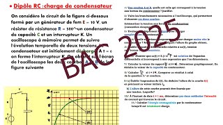 Dipôle RC correction exercice N°1 BAC SCIENTIFIQUE [upl. by Ayhtnic574]