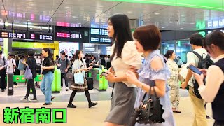 Saturday Nights Shinjuku Station South Exit in Shinjuku Tokyo Japan 2024 4K60 [upl. by Dine395]