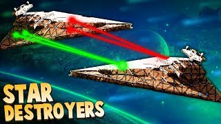 Working STAR DESTROYERS Zero Gravity SPACE Battles Forts Star Wars Jakku Gameplay Space Ships [upl. by Ailyn812]