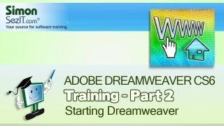 Dreamweaver CS6 Training  Part 2  Starting Dreamweaver  Creating a Website Course [upl. by Maillij]