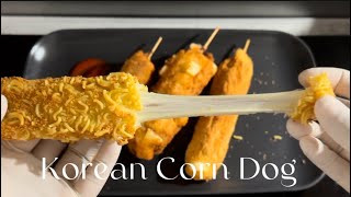 My First Try to make Korean Corn Dog  Korean Cheese Dog Recipe [upl. by Erda409]