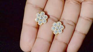 Diamond Flower Cluster Earrings [upl. by Katlaps]