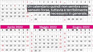 Calendario 2022 italiano con festività da stampare [upl. by Nedyaj]