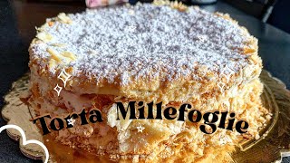 Ricetta Torta Millefoglie con Crema Chantilly e Scaglie di Cioccolato Fondente  La Cucina di Maria [upl. by Okiruy]