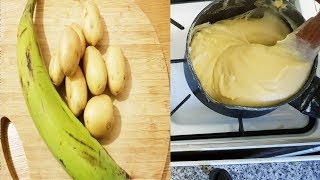 HOW TO PREPARE PLANTAIN AND POTATO FUFU [upl. by Rotberg]