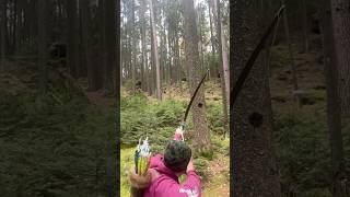 Shot on a 3d Grizzly with Longbow and wooden arrow longbow archery bowhunting outdoors hobby [upl. by Euqnomod]