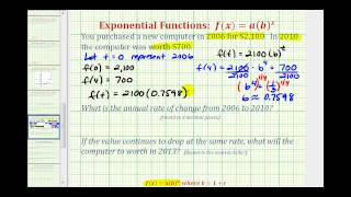 Exponential Function Application yabx  Declining Computer Value [upl. by Assirroc]