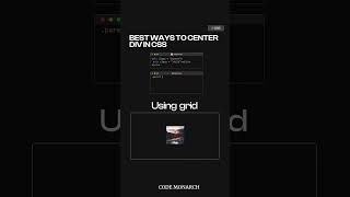 The Best Way to Center a Div in CSS css tipsandtricks codemonarch [upl. by Alyat]