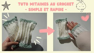 TUTO MITAINES AU CROCHET simple et rapide ❄️🦩 [upl. by Saidee253]