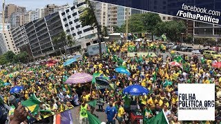 Cariocas fazem manifestação próBolsonaro esplêndida com faixa gigante e cantam o Hino Nacional [upl. by Assyla323]