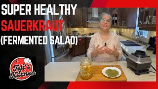 SUPER HEALTHY SAUERKRAUT Fermented Salad amp GREEN CHILLI POWDER [upl. by Aicek]