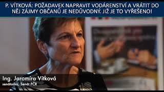 Skandál senátorka tvrdí Požadavek petice  vrátit do vodárenství zájmy občanů  je nedůvodý [upl. by Eidahs553]