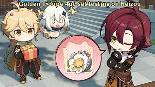 4pc Golden Troupe set on Heizou testing [upl. by Tolmach]