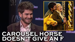 Andrew Garfield weighs in on the weird WE LIVE IN TIME carousel horse [upl. by Niwdla955]