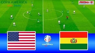 USA vs BOLIVIA  Copa America 2024  Full Match All Goals  PES 2021 Gameplay PC FL 24 [upl. by Nageam184]