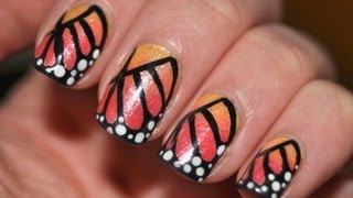 Monarch Butterfly Nail Art [upl. by Chilton]