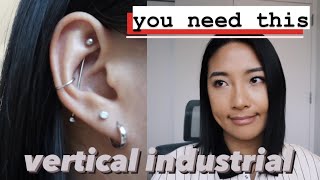 vertical industrial piercing you need to get spicier than horizontal [upl. by Annabal369]