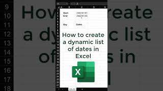 How to create a dynamic date list in Excel [upl. by Cathrin]