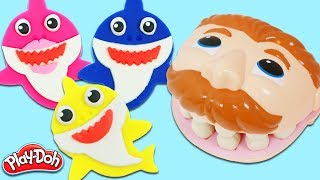 Feeding Mr Play Doh Head Fun amp Easy DIY Play Dough Baby Shark Cookies [upl. by Selda518]