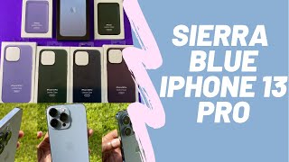 Sierra Blue iPhone 13 Pro Unboxing  How It Looks On iPhone 13 Pro Leather Cases amp Wallets [upl. by Mayhs716]