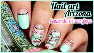 NAIL ART Arizona à laquarelle et acrylique 💅 [upl. by Niarfe]