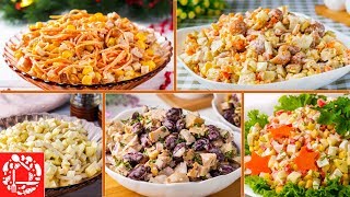 5 Легких САЛАТОВ на Новый Год 2022 Вкусно Быстро и Просто Рецепты на Новый Год [upl. by Jamie635]