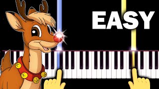 Rudolph the Red Nosed Reindeer  EASY Piano tutorial [upl. by Demeter729]