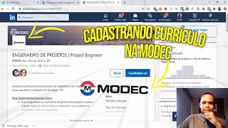 MODEC  COMO CADASTRAR PARA UMA VAGA OFFSHORE [upl. by Eberto]